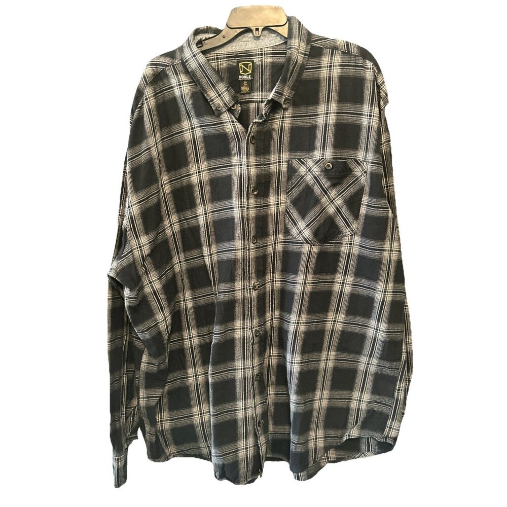 Noble Outfitters Men's Black Flannel Long Sleeve Button Up Shirt Size 3XLT